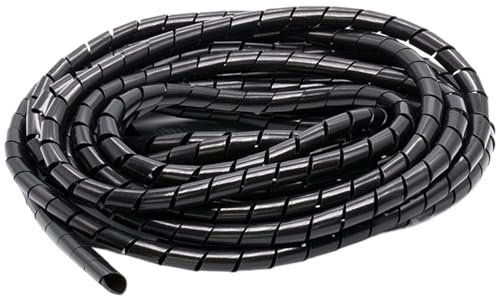 DIMEIYAN Cable Management,Spiral Wrap Cable Tube,3 Meter Spiral Cable Protective Sleeve 3mm 4mm 5mm 6mm 8mm 10mm Wrap Sleeving Tube Band Flame Retardant Winding Pipe Wire Sleeves(Black,Id4mm 3 Meter)