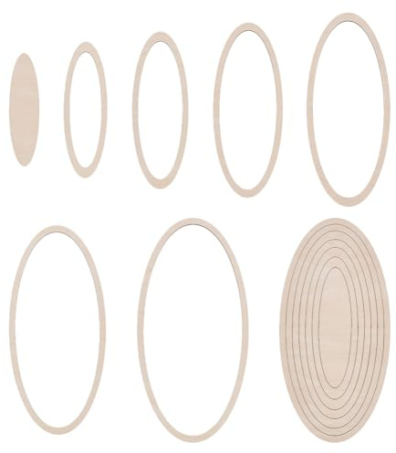 UNICRAFTALE Juego de 7 moldes de cerámica ovalados para cerámica, herramientas de cerámica concéntricas de madera, juego de rieles de arcilla para cortar e imprimir en blanco