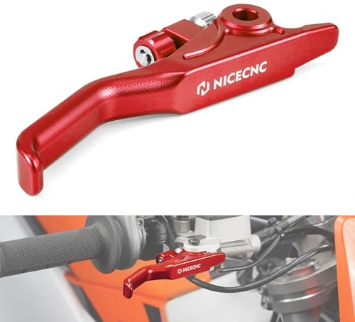 NICECNC Palanca de freno de mano Shorty roja compatible con 150-500 EXC/EXCF/XCW/XCF-W/XW-F 2014-2025, compatible con Sherco E SEF 250/300 2013 S, mecanizado CNC ver ajuste