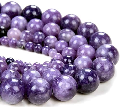 116 perline di lepidolite per la creazione di gioielli, 6 mm, viola, lepidolite, pietre sfuse