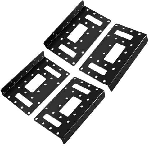 Hoite 2 soportes de montaje metálicos para SSD de 2,5 a 3,5 con 21 tornillos – Bandejas adaptadoras para discos duros internos