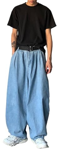 Pantalon Ballon Homme pour Flanelle Oversize Coton Push Garcon Polyester Élastique Promo Charpentier Plis Palazzo Steampunk Delave Élasthanne 34 Ecriture Fluo Effet