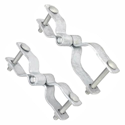 2Pcs Heavy Duty Galvanized Steel Chain Link Gate Hinge, 32mm*32mm Chain Link Fence Gate Post Hinge Kits for Fence