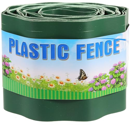 GARIOUANS Recinzione da Giardino in Plastica Verde Scuro 10 CM X 9 M Bordura Flessibile per Prato e Aiuole Recinzione Temporanea Protettiva per Piante e Divisoria Cortile Esterno