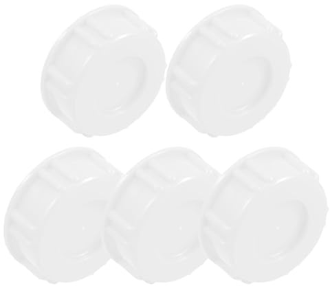 STAHAD 5Pcs Leak Proof Plastic Bucket Lids 20-25 Liter White Large Storage Pail Covers with Gasket for Chemical Drums Paint Pails and Outdoor Water Tanks