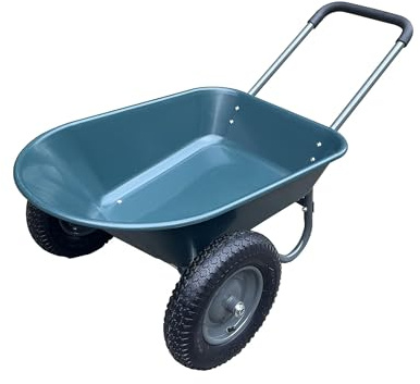 Garvee Brouette Polyvalente 272Kg - 2 Pneus Pneumatiques à Jantes Métal, Bac Plastique Renforcé Et Châssis Acier