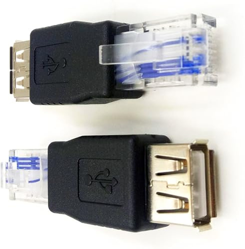 SHANFEILU USB2.0 Female to RJ45 Male Ethernet Adapter 2pcs | RJ45 Male to USB2.0 Female Conversion Adapter for Laptop Camera Router PC ADSL Modem
