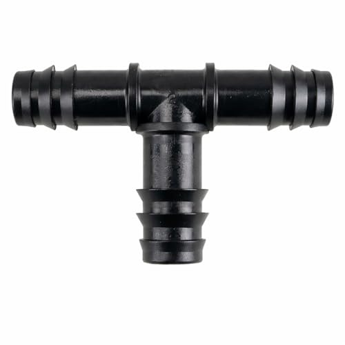 Riegopro Lot de 50 raccords goutte à goutte pour tuyaux de 16 mm - Liens, coudes et tés - Systèmes d'irrigation (noir, Te - 50 unités)
