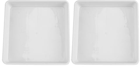 JHKNNK Vassoi Quadrati per Vasi di Fiori in Plastica 40X40 CM, Set da 2 Sottovasi Resistenti per Piante in Vaso, Adatti a Uso Interno e Balcone