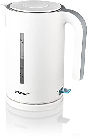 Cloer 4111 Wasserkocher, 2200 W, große Wasserstandsanzeige, Trockengeh- und Überhitzungsschutz, 1,7 Liter, weiß
