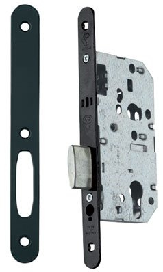 Vachette - Serrure de surete d 450 face visible acier noire-pene dormant seul - Main.Sans - Axe mm.50 -