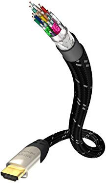 Inakustik HDMI Anschlusskabel [1x HDMI-Stecker - 1x HDMI-Stecker] 1.50 m Schwarz/Silber