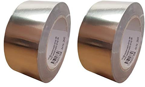 Westerwald-Shop 2 Rollen Aluminium Klebeband Reinaluminium 50mm x 50m