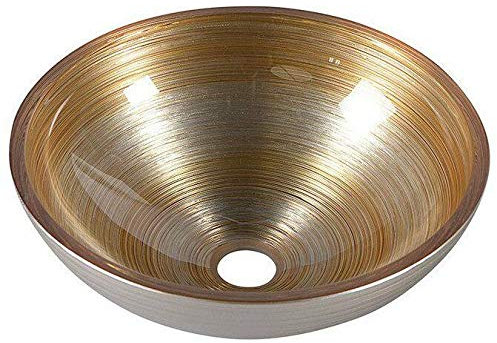 Waschschale rund GLAS AUS MURANO 40x14cm MURANO braun handgefertigt Waschbecken