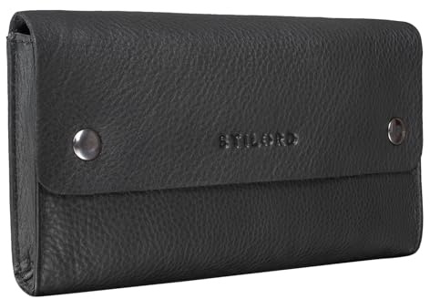 STILORD Griffin Vintage Lederetui Stifte Schlüssel Füller Kugelschreiber Brille Schere ideal als Stifteetui Federmappe Tabaktasche Mäppchen aus Leder Farbe:mittel - braun