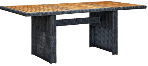 Tidyard Trädgårdsbord terrassbord matbord balkongbord träbord trädgårdsmöbler mörkgrå poly rotting och akacia massivt trä 200 x 100 x 74 cm