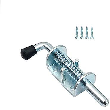 Pestillo con Resorte, KAIISSA Cerrojo con Resorte 125 mm, Cierre de Metal con Agarre, Resistente Pasador de Resorte Para Puerta de Patio, Cobertizo, Portón Trasero, Remolque, Garaje