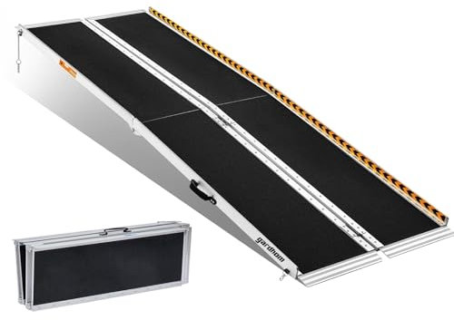 gardhom Wheelchair Ramp 7FT, Folding Ramps for Wheelchairs Portable Aluminum 362kg Capacity Wheelchair Ramp for Home Entrance Threshold Doorways