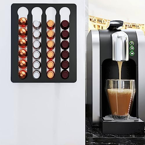 DONDON Nespresso Kapselhalter Kapselspender Organizer für 20 Nespresso Kapseln Aufbewahrung Schwarz