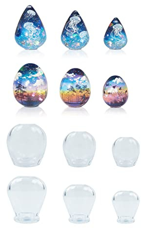 Yalulu 6Pcs Mini Egg Shape Resin Casting Moulds, 3D Ornaments Epoxy Casting Mould, Jewellery Pendant Silicone Moulds