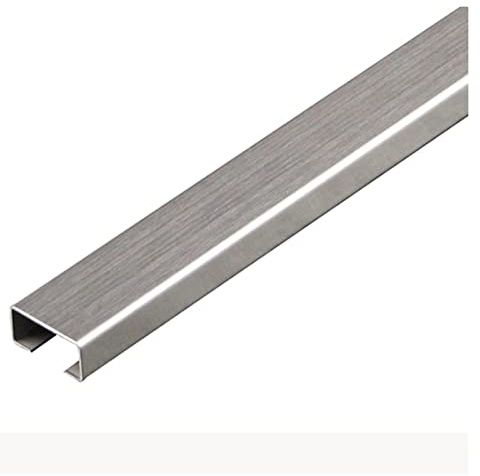 BYZOM Edelstahl-Kabelkanal, Quadratischer Kabelkanal, Robust, Trittfest, 1 M Lang, Spiegel/gebürstet, Zwei Optionen, 11 Farben, Geeignet for Zuhause, Büro, Lager, Wand(Brushed Silver,20 * 10mm)
