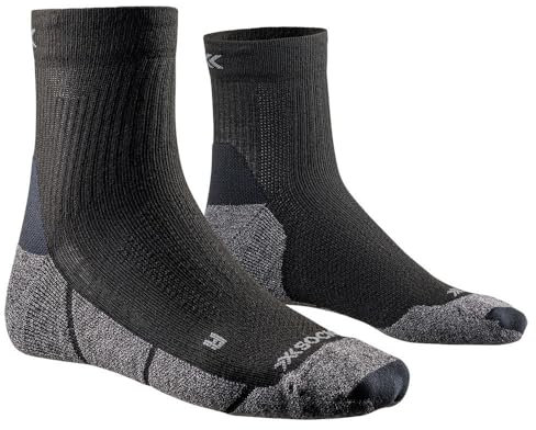 X-Socks Core Natural Ankle Socks - Per corsa, ciclismo e sport invernali - Cotone organico e Lyocell, protezione tendine d'Achille e articolazioni, tecnologia traspirante - Nero/Charcoal, 39-41