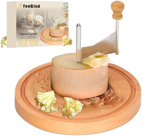 Fengind Käse-Lockenwickler Amigo Edelstahl, Käseblumenrasierer perfekt für Tete de Moine Käse Lockenwickler Käserad oder Schokolade, rostfreier, multifunktionaler Girolle-Käserasierer, 10 Jahre