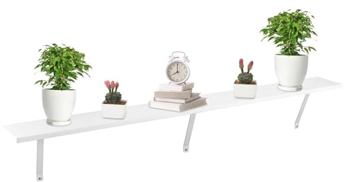 Supernic 120cm MDF Floating Shelf Over Radiator - White with Brackets