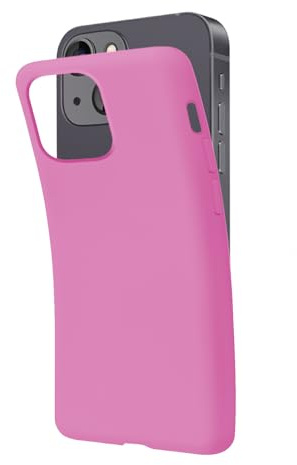 SBS Cover per iPhone 13 Mini Rosa Pantone 673 C, Custodia Morbida e Flessibile Antigraffio, Cover Sottile e Comoda da Tenere in Tasca, Custodia Compatibile con Ricarica Wireless