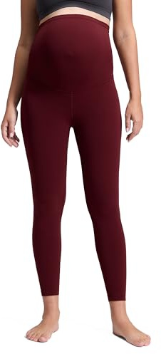 CRZ YOGA Butterluxe Maternity Leggings 25 - Over The Belly Buttery Soft Workout Activewear Yoga Womens Pregnancy Pants Red Merlot Medium