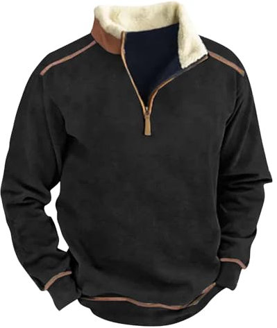 KONG JIMFAN Sweatjacke Herren Warmes Herbst-Sweatshirt Baggy Hoodie Herren Kapuzenpullover Herren 3D Hoodie Herren Shirts Sweatshirt Herren Männer Langarm(Black,4XL)