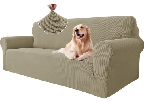 Ystyle Elastiskt Sofföverdrag 3-Sits, Pet Soff Cover Töjbart överdrag, Stretchigt Soffskydd, Avtagbar Halkskydd Fåtöljöverdrag Möbel Maskintvättbar, Sofföverkast För Soffa Fåtölj, Khaki
