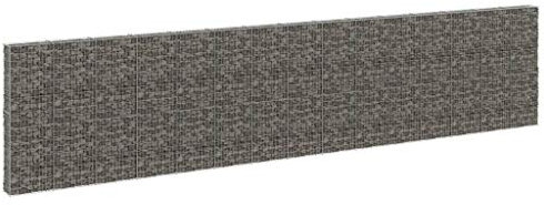 Tino Tech Mur de gabion en acier galvanisé - 900 x 30 x 200 cm - Argenté - Panier à pierres - Paniers gabions - Clôture murale de jardin - Gabion en métal - Pour jardin, mur de plantes, gabions