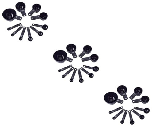 IMIKEYA 3ensembles Set De Cuillères Et à Mesurer Outils De Cuisine Pour Ingrédients Et Secs Noir