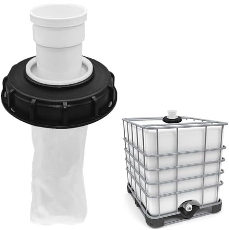 Mizikuu IBC Filtre à Eau de Pluie 180° avec Couvercle, Accessoires de Réservoir en Nylon DN 150 - Lavable 163 mm pour Baril d'Argile