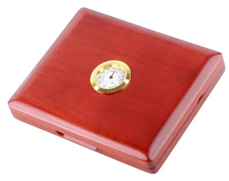 Étui à Anches de Saxophone, Boîte de Rangement D'anches en Bois Massif avec Hygromètre pour Saxophone Clarinette (ambre)