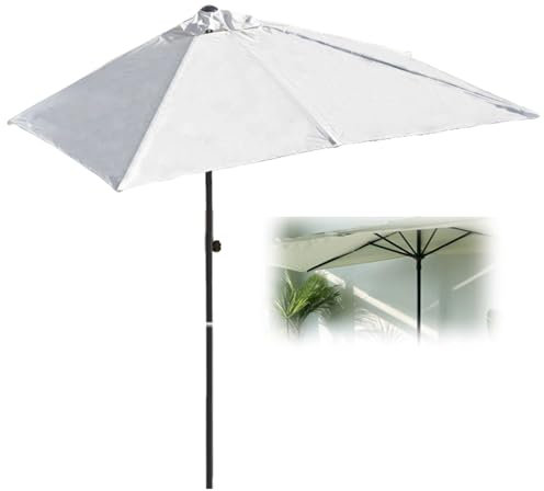 200/250 cm Rechteckiges Balkonschirm, mit 5 Stabilen Rippen, UV-Schutz, Wasserdicht, for Terrasse Wohnung (Color : White, Size : 200cm/6.5ft)