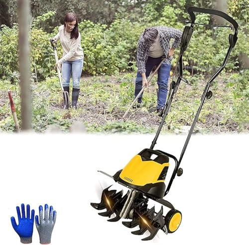 LNNW Tiller Rotavator Motozappa elettrica da giardino Garden Gear, coltivatore elettrico a basso rumore da 2400 W, larghezza di lavorazione 45 cm, profondità di lavoro 22 cm, velocità 420 giri/min. co