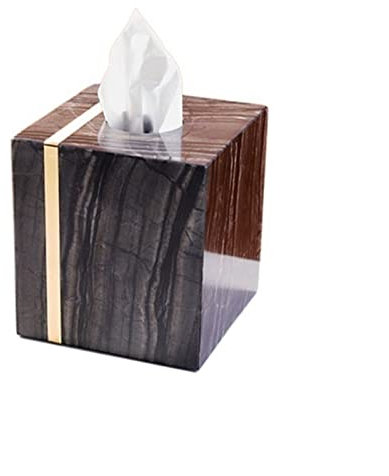 NSTVVEE Taschentuchbox, leichte, luxuriöse Taschentuchbox aus Marmor, Dekoration für Teetisch, Serviettenbox, Heim- und Wohnzimmertischdekoration, Zeichenpapierbox, Taschentuchspender (GOL