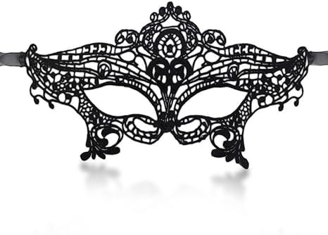 TIutmivo Spitze Maske Damen, Venezianische Maske Spitze, Schwarz Lace Augenmaske, für Halloween Karneval Kostümparty Cosplay