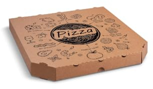 SWS 100 Pizzakartons 32x32x3 cm aus Mikrowellpappe Kraft