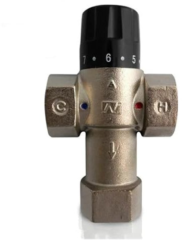 DEYIN 1 DN25 Solarenergie-Duschmischer-Thermostatventil, automatisches Mischventil aus Messing