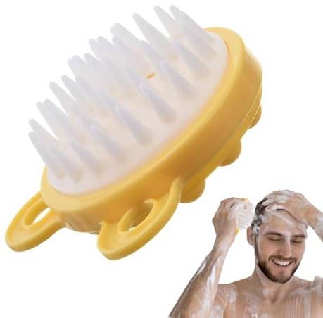 Appareil de massage du cuir chevelu – Appareil de massage de shampoing, nettoyeur de brosse, masseur portable en silicone, brosse à shampoing, brosse à cheveux de douche pour la croissance des cheveux