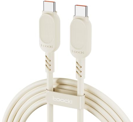 toocki Câble USB C 2m, 60W PD Charge Rapide & Transfert 480Mbps, TPE Cable Type-C Compatible avec Galaxy S25/S24 Plus Ultra S23 MacBook Switch, Beige