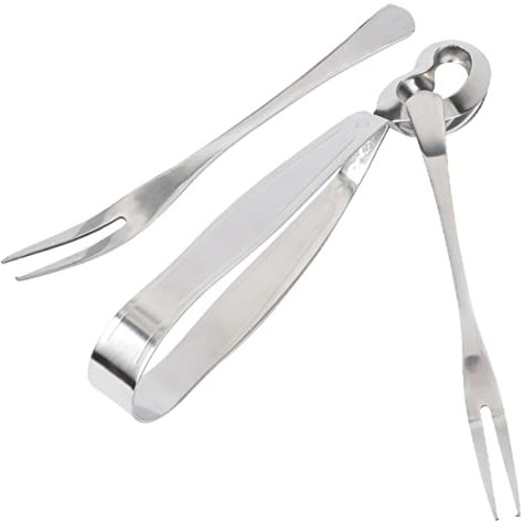 KICHOUSE Pinze Per Lumache in Acciaio Pinza Robusta Pratica Forchetta Per Lumache Resistente Utensili Da Cucina Multifunzione Clip Da Cucina Portatile