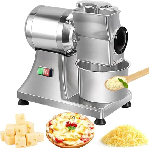 YANGYMM Commecial - Rallador eléctrico de queso, triturador de alimentos de 0,75 HP 550 W, molinillo eléctrico de acero inoxidable, triturador de salvado de pan, para queso, mantequilla, salvado de