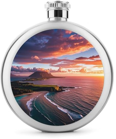Tarros hawaianos de acero inoxidable para licor, botella de whisky portátil a prueba de fugas para exteriores, camping, viajes, regalos