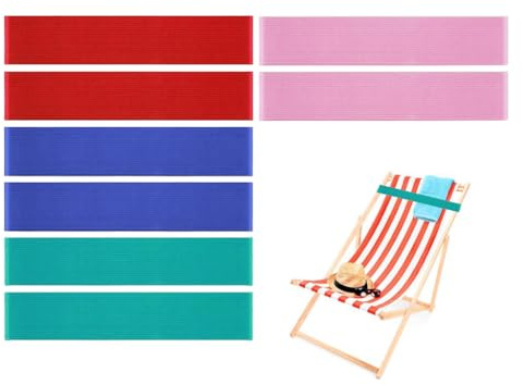 Hitopin 8 Pièces Bandes de Serviette de Plage, Bandes élastiques pour Chaise de Plage, Bandes à Serviettes pour Chaises de Plage, Bandes à Serviettes, pour Salon, Piscine, Accessoires de Plage