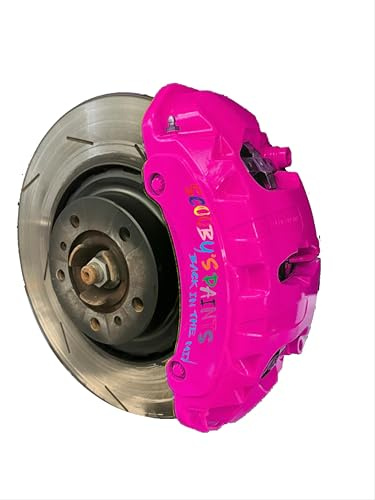 SCOOBYS PAINTS BACK IN THE MIX Premium High Heat Resistant Brake Caliper Paint, 400ml Aerosol Spray, Multi-Color Metallic Finish, Engine and Wheel Restoration (Fake As Feek Pink)