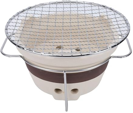 Oreilet Fornello A Carbone Di Argilla, Fornello Per Barbecue Da Campeggio Con Griglia In ReteMetallica, Forno Per Barbecue A Carbone Di Argilla Portatile Griglia Da Tavolo